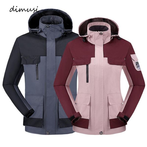 men's jackets dimusi bomber casual outwear tactical windbreaker coats mens waterproof breathable hooded clothing, Black;brown