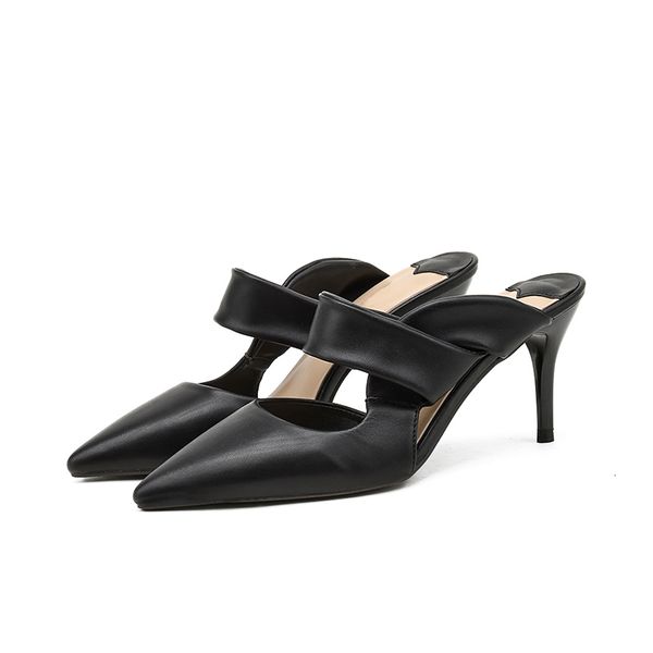 sandals soft pu leather slippers women 2021 autumn shoes pointed toe slides high heels mules female big size 41 msrl, Black
sandals soft pu leather slippers women 2021 autumn shoes pointed toe slides high heels mules female big size 41 msrl, Black