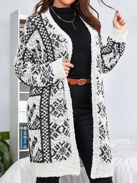 plus graphic pattern drop shoulder cardigan p7vc#, Black
plus graphic pattern drop shoulder cardigan p7vc#, Black