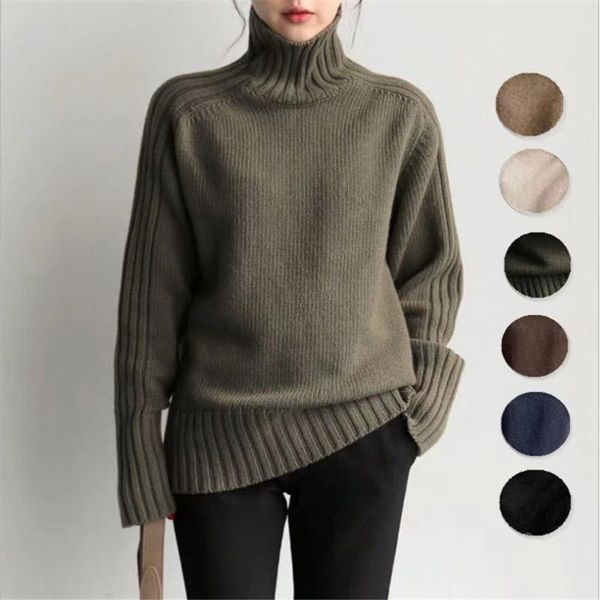 women's sweaters autumn winter women turtleneck sweater pullover korean fashion thicken solid basic warm loose knitwear female top, White;black
women's sweaters autumn winter women turtleneck sweater pullover korean fashion thicken solid basic warm loose knitwear female top, White;black