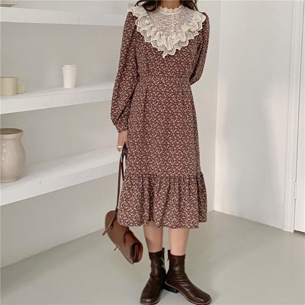casual dresses hzirip 2021 spring autumn women vintage stand collar elegant stitching lace long sleeve floral dress vestidos, Black;gray
casual dresses hzirip 2021 spring autumn women vintage stand collar elegant stitching lace long sleeve floral dress vestidos, Black;gray