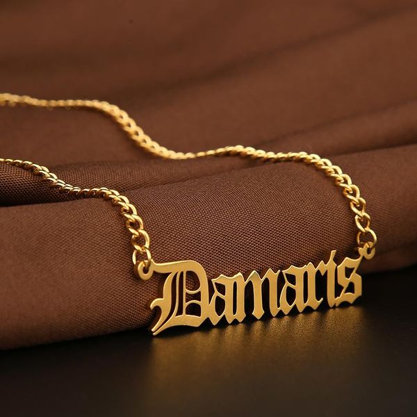 pendant necklaces handmade old english font necklace for baby girl customize letter bff personalized gold jewelry gift, Silver
pendant necklaces handmade old english font necklace for baby girl customize letter bff personalized gold jewelry gift, Silver