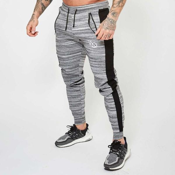 

men's pants vogue mens joggers casual fitness sportswear tracksuit bottoms skinny sweatpants trousers gyms jogger track, Black