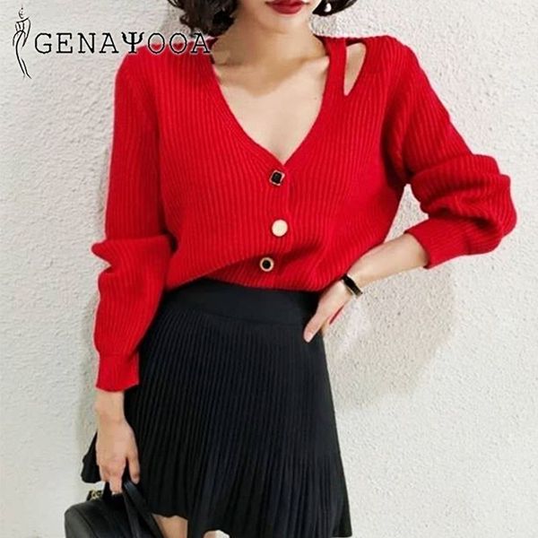 genayooa v-neck casual knit sweater women korean style chic hole cadigans sweaters loose jumper autumn winter 4 colors 210417, White;black
genayooa v-neck casual knit sweater women korean style chic hole cadigans sweaters loose jumper autumn winter 4 colors 210417, White;black