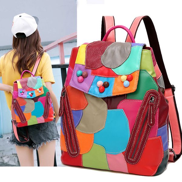 2021 spring new sheepskin women's bag splicing contrast backpack fashion leisure travel color backpack
2021 spring new sheepskin women's bag splicing contrast backpack fashion leisure travel color backpack