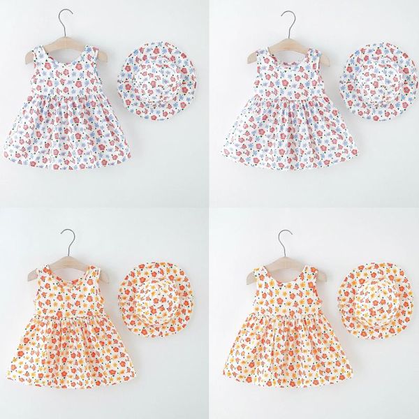 girl's dresses children baby girl summer dress with sunhat set kids clothes girls sleeveless floral princess hat outfits vestidos 2021, Red;yellow
girl's dresses children baby girl summer dress with sunhat set kids clothes girls sleeveless floral princess hat outfits vestidos 2021, Red;yellow