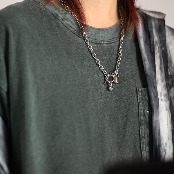 pendant necklaces harajuku punk hip hop stainless steel lock necklace toggle clasp chain choker for men and women jewelry, Silver
pendant necklaces harajuku punk hip hop stainless steel lock necklace toggle clasp chain choker for men and women jewelry, Silver