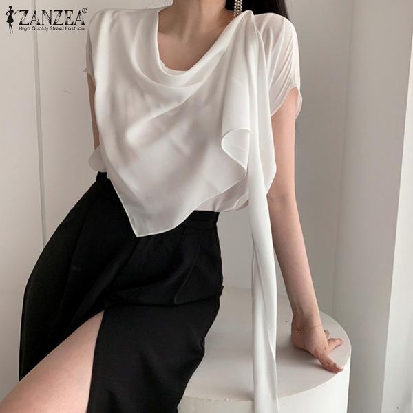 women's blouses & shirts fashion summer hem women elegant asymmetric zanzea solid patchwork tunic lady short sleeve work blouse plus si, White
women's blouses & shirts fashion summer hem women elegant asymmetric zanzea solid patchwork tunic lady short sleeve work blouse plus si, White