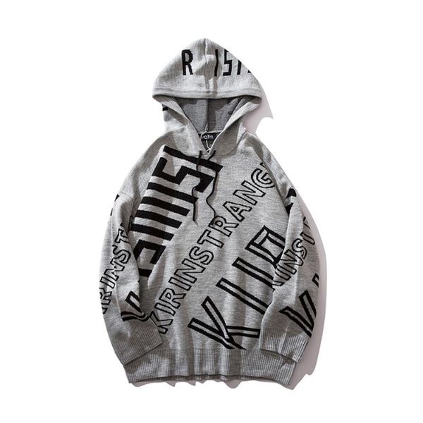 men's sweaters 2021 autumn sweater men pull homme long sleeve korean hooded oversize personality letter jacquard loose, White;black
men's sweaters 2021 autumn sweater men pull homme long sleeve korean hooded oversize personality letter jacquard loose, White;black