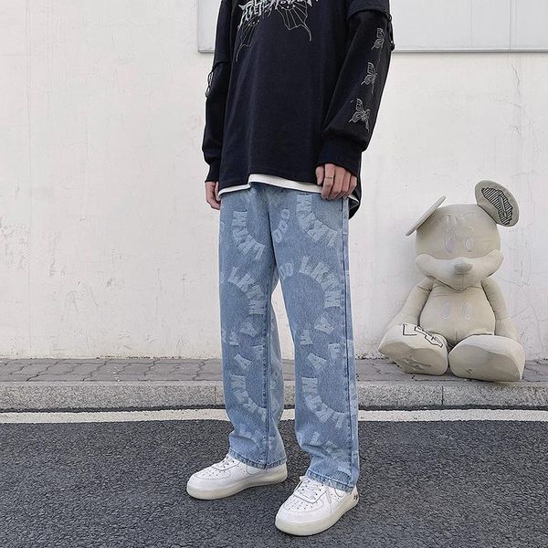 men's pants 2021 summer street fashion brand ins loose straight casual jeans daddy jacquard wide leg long, Black
men's pants 2021 summer street fashion brand ins loose straight casual jeans daddy jacquard wide leg long, Black