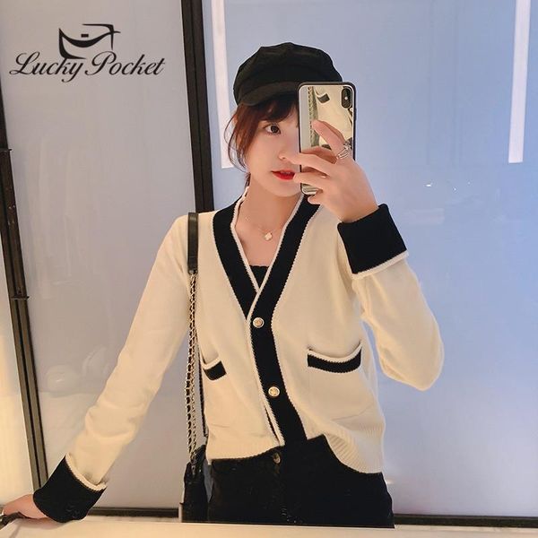 women autumn fashion hit color spliced slim knitted cardigan sweater female casual v-neck elegant coat ladies brand m693 women's knits, White
women autumn fashion hit color spliced slim knitted cardigan sweater female casual v-neck elegant coat ladies brand m693 women's knits, White