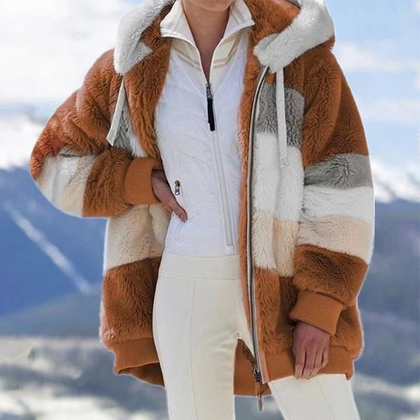 women's jackets s-5xl winter coat oversized fashion casual stitching plaid clothes hooded zipper ladies lamb hair 7141621, Black;brown
women's jackets s-5xl winter coat oversized fashion casual stitching plaid clothes hooded zipper ladies lamb hair 7141621, Black;brown