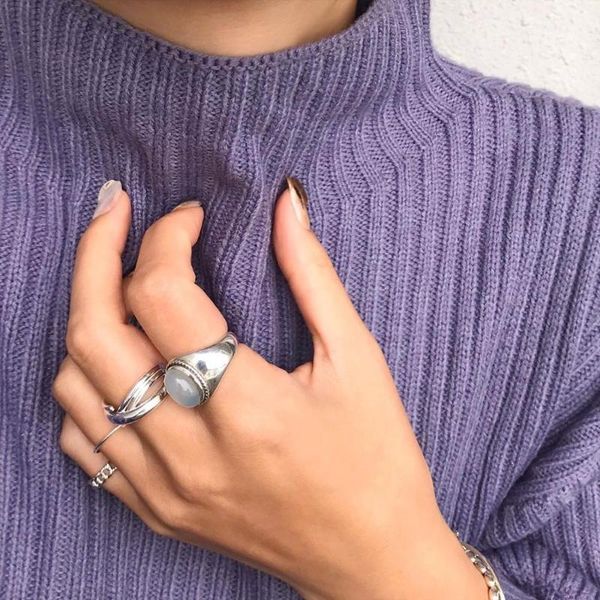 cluster rings ins authentic s925 sterling silver fine jewelry white agate stone round band ring adjust tlj1071, Golden;silver
cluster rings ins authentic s925 sterling silver fine jewelry white agate stone round band ring adjust tlj1071, Golden;silver