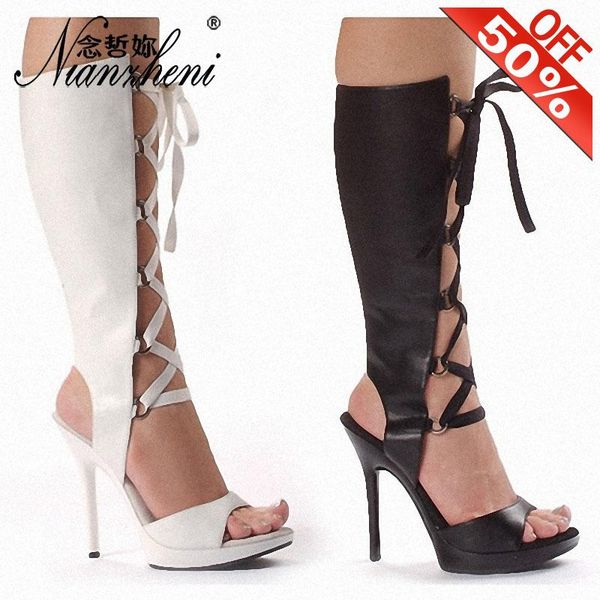 boots hollow riband open toe lace up 13cm high heeled shoes summer 5 inches thigh big size thin heels women's sandals, Black
boots hollow riband open toe lace up 13cm high heeled shoes summer 5 inches thigh big size thin heels women's sandals, Black