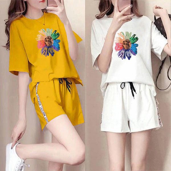 women's tracksuits 2021 ladies summer suit pure cotton pattern loose t-shirt shorts sportswear, Gray
women's tracksuits 2021 ladies summer suit pure cotton pattern loose t-shirt shorts sportswear, Gray