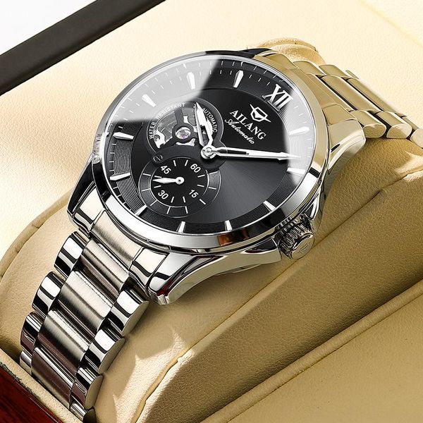 wristwatches ailang men mechancial watch luxury watches automatic stianless steel waterproof casual business wristwatch montre homme, Slivery;brown
wristwatches ailang men mechancial watch luxury watches automatic stianless steel waterproof casual business wristwatch montre homme, Slivery;brown