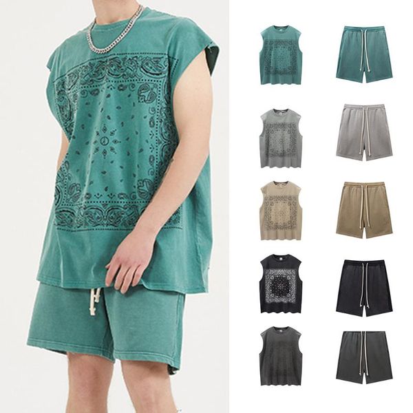 men's tracksuits sleeveless shirt and shorts fashion round neck vest tank casual daliy vintage loose style short pants for summer, Gray
men's tracksuits sleeveless shirt and shorts fashion round neck vest tank casual daliy vintage loose style short pants for summer, Gray