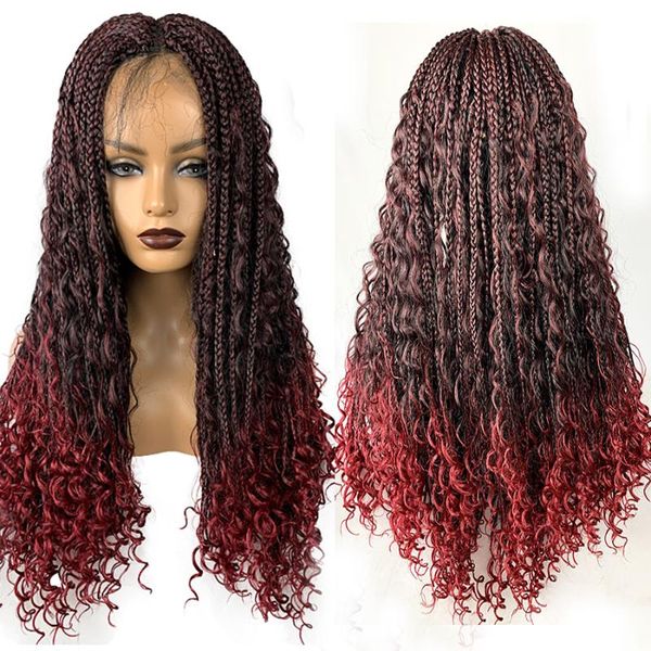 99j red burgundy box crochet braid hair lace front wig brown natural hairline braided synthetic braids wigs for black women
99j red burgundy box crochet braid hair lace front wig brown natural hairline braided synthetic braids wigs for black women