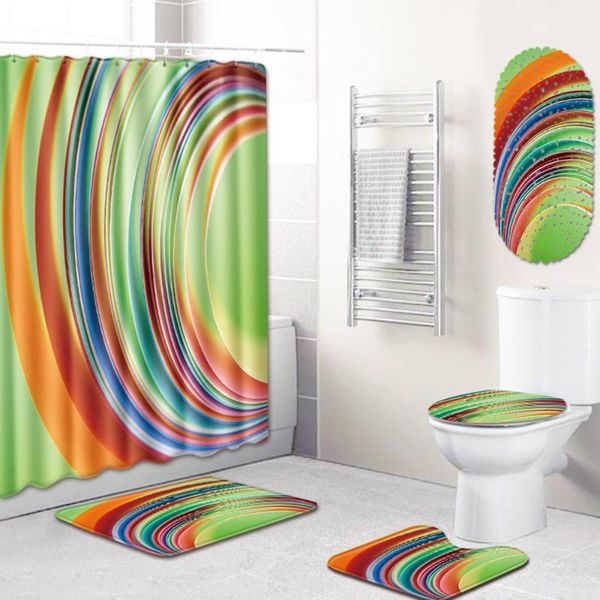 bath mats colorful lines bathroom mat shower curtain non-slip absorbent carpet five-piece set and rugs
bath mats colorful lines bathroom mat shower curtain non-slip absorbent carpet five-piece set and rugs