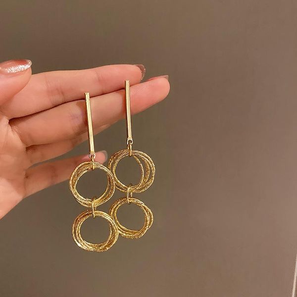 dangle & chandelier multi-layer pattern circle earrings korean fashion long net red temperament geometric metal, Silver
dangle & chandelier multi-layer pattern circle earrings korean fashion long net red temperament geometric metal, Silver