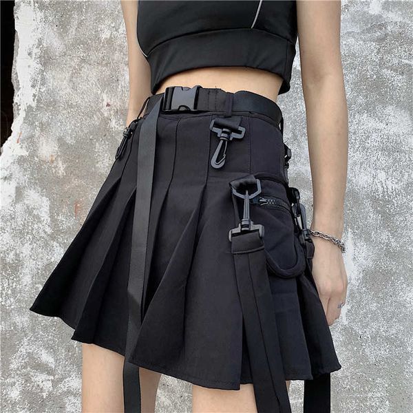 belt buckle women skirt harajuku style high waist chic s summer pleated pocket streetwear girls dance mini 210531, Black
belt buckle women skirt harajuku style high waist chic s summer pleated pocket streetwear girls dance mini 210531, Black