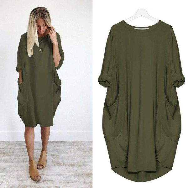 casual dresses summer spring dress women solid color pocket loose o-neck vintage party woman plus size s-5xl, Black;gray
casual dresses summer spring dress women solid color pocket loose o-neck vintage party woman plus size s-5xl, Black;gray