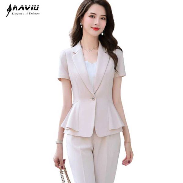 fashion women pants suit summer business formal slim short sleeve blazer and trousers office ladies work wear 210604, White;black
fashion women pants suit summer business formal slim short sleeve blazer and trousers office ladies work wear 210604, White;black