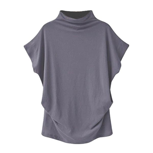 women's blouses & shirts 5xl plus size turtleneck shirt fashion cotton solid short sleeve tunic loose casual summer blouse women elega, White
women's blouses & shirts 5xl plus size turtleneck shirt fashion cotton solid short sleeve tunic loose casual summer blouse women elega, White