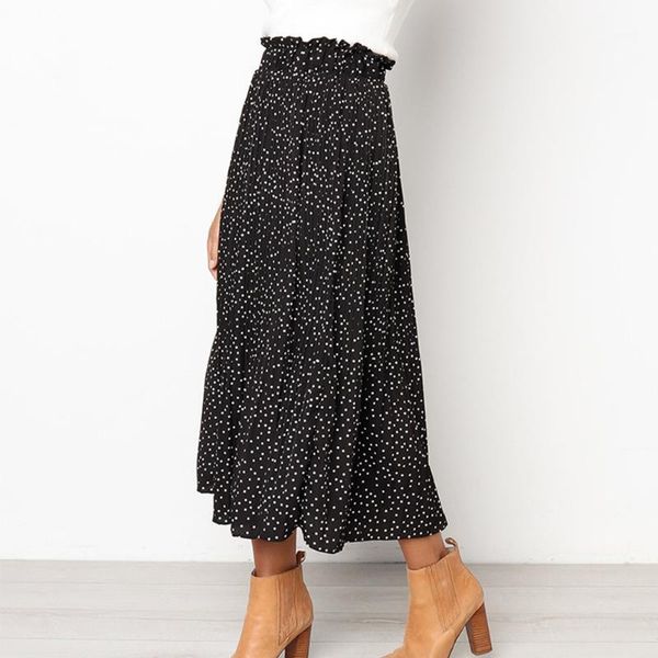 polyester polka dot vintage women skirt swing pleated elastic pockets casual puffy office midi party soft skirts, Black
polyester polka dot vintage women skirt swing pleated elastic pockets casual puffy office midi party soft skirts, Black