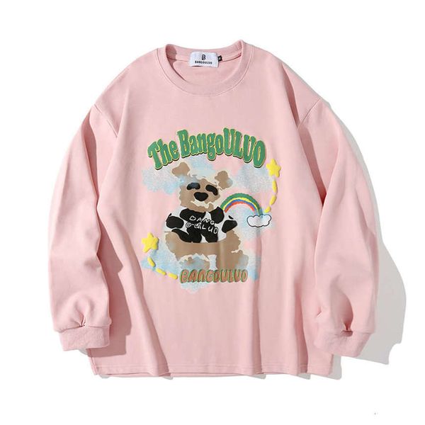 Bangouluo autumn men's T-shirt long sleeve rainbow bear print thin Terry small sweater couple's wear, Black
Bangouluo autumn men's T-shirt long sleeve rainbow bear print thin Terry small sweater couple's wear, Black