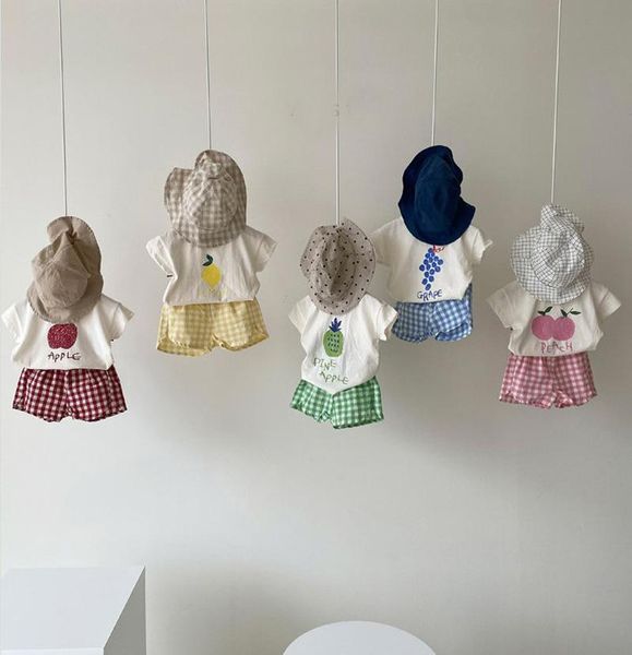 summer born infant baby boy girl soft fruit cartoon pattern short sleeve + cute plaid shorts pant 2pcs clothes set clothing sets, White
summer born infant baby boy girl soft fruit cartoon pattern short sleeve + cute plaid shorts pant 2pcs clothes set clothing sets, White