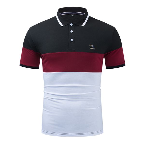 men's polo shirt summer short sleeve t- cotton color matching lapel large 615, White;black
men's polo shirt summer short sleeve t- cotton color matching lapel large 615, White;black