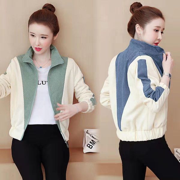women's jackets 2021 spring and autumn corduroy foreign style short coat fashion versatile color matching jacket for women, Black;brown
women's jackets 2021 spring and autumn corduroy foreign style short coat fashion versatile color matching jacket for women, Black;brown