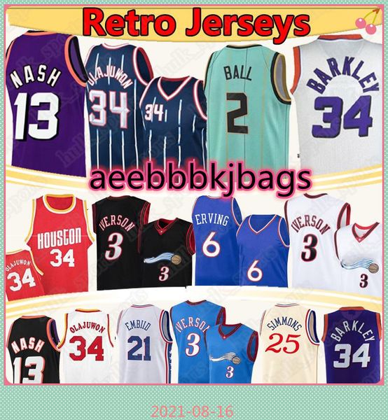 2 lamelo ball allen 3 iverson basketball jersey olajuwon 6 erving 34 barkley 13 nash 21 embiid 25 simmons retro, Black;red
2 lamelo ball allen 3 iverson basketball jersey olajuwon 6 erving 34 barkley 13 nash 21 embiid 25 simmons retro, Black;red