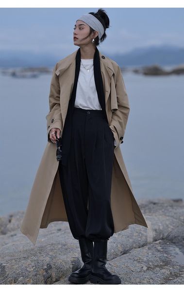 women's trench coats khaki windbreaker coat long over the knee autumn 2021 wild loose korean style temperament, Tan;black
women's trench coats khaki windbreaker coat long over the knee autumn 2021 wild loose korean style temperament, Tan;black