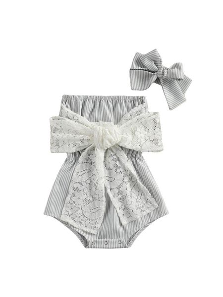 jumpsuits born baby 2pcs summer outfits stripes strapless solid color rompers with lace bowknot + hairband suit for toddler girls, Blue
jumpsuits born baby 2pcs summer outfits stripes strapless solid color rompers with lace bowknot + hairband suit for toddler girls, Blue