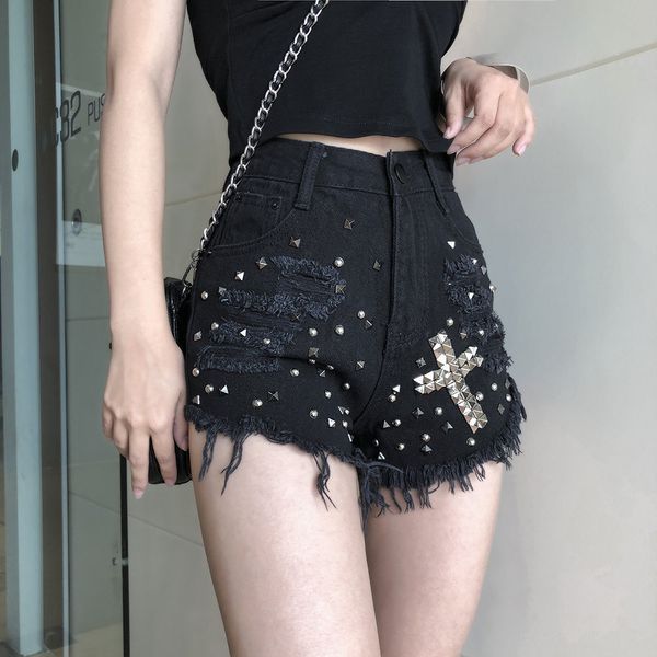 crosin 2020 new summer clothes korean star cross hole rough edge denim shorts better pants women, White;black
crosin 2020 new summer clothes korean star cross hole rough edge denim shorts better pants women, White;black