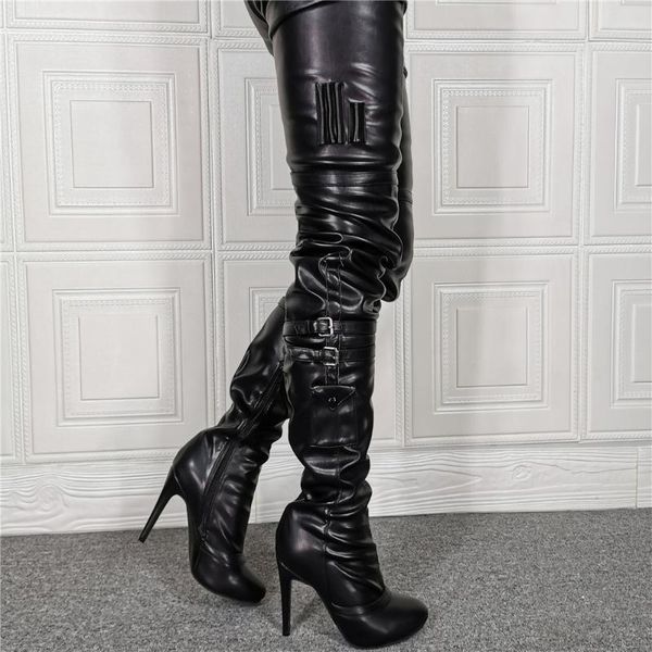 boots mkkhou fashion over-the-knee women black round head pleated belt buckle stiletto 12cm high heel lady
boots mkkhou fashion over-the-knee women black round head pleated belt buckle stiletto 12cm high heel lady