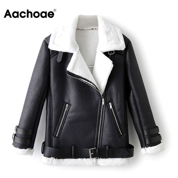 aachoae streetwear solid faux leather coat women long sleeve thick warm bandage coat female zipper decorate chic jacket outwear 210413, Black
aachoae streetwear solid faux leather coat women long sleeve thick warm bandage coat female zipper decorate chic jacket outwear 210413, Black