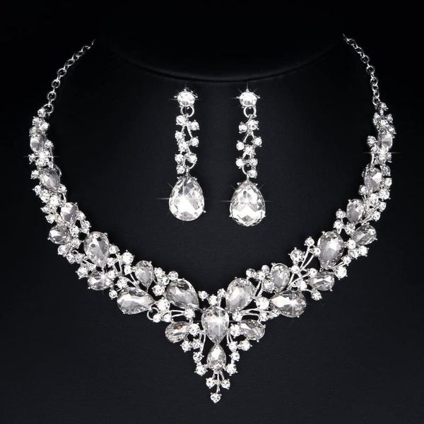 earrings & necklace fashionable rhinestone crystal earring set wedding prom bride dress women's jewelry accessories anniversary gift, Silver
earrings & necklace fashionable rhinestone crystal earring set wedding prom bride dress women's jewelry accessories anniversary gift, Silver