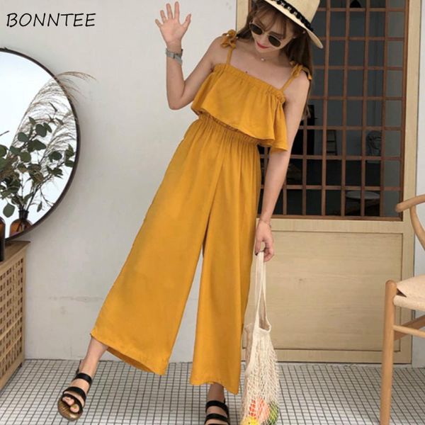 women's jumpsuits & rompers women yellow leisure high elastic waist ruffles wide leg trousers strap overall jumpsuit sweet sleeveless c, Black;white
women's jumpsuits & rompers women yellow leisure high elastic waist ruffles wide leg trousers strap overall jumpsuit sweet sleeveless c, Black;white