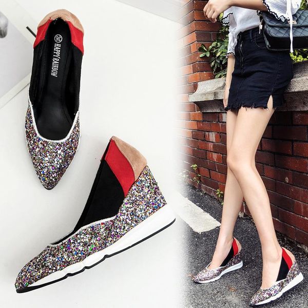 all-match sequins slip on loafers women shallow bling pumps shoes mixed colors wedges lady retro pointed toe single dress, Black
all-match sequins slip on loafers women shallow bling pumps shoes mixed colors wedges lady retro pointed toe single dress, Black