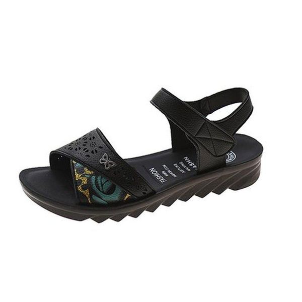 summer women's sandals stitching vamp fashion all-match printing retro open-toed 2021, Black
summer women's sandals stitching vamp fashion all-match printing retro open-toed 2021, Black