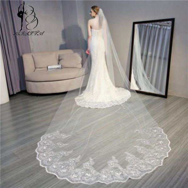 bridal veils simple lace appliqué on tail veil chapel train 3*3 meters white and beige wedding accessories velos de novia velo, Black
bridal veils simple lace appliqué on tail veil chapel train 3*3 meters white and beige wedding accessories velos de novia velo, Black