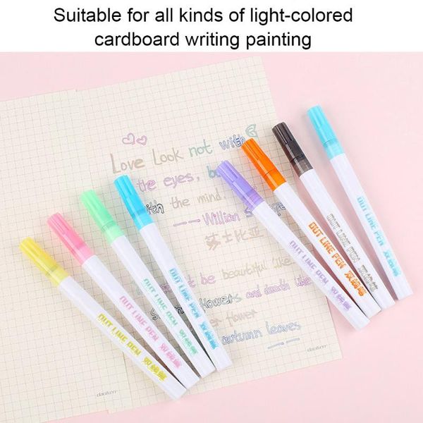 highlighters 8/12 color gift card writing drawing double line outline pen 2-line set for children lhb99, Black;red
highlighters 8/12 color gift card writing drawing double line outline pen 2-line set for children lhb99, Black;red