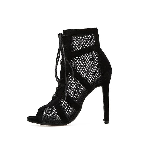 women mesh sandals ladies hollow out breathable shoes female thin heels lace up fashion woman peep toe comfortable footwear, Black
women mesh sandals ladies hollow out breathable shoes female thin heels lace up fashion woman peep toe comfortable footwear, Black