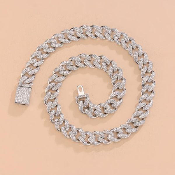 chains design hip hop cuban link necklaces 15mm iced out full paved rhinestone chokers men women miami charm jewelry gifts, Silver
chains design hip hop cuban link necklaces 15mm iced out full paved rhinestone chokers men women miami charm jewelry gifts, Silver