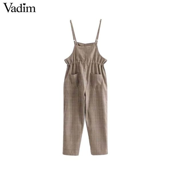 women's jumpsuits & rompers vadim women vintage plaid sleeveless adjustable straps drawstring tie backless ladies casual playsuits ka35, Black;white
women's jumpsuits & rompers vadim women vintage plaid sleeveless adjustable straps drawstring tie backless ladies casual playsuits ka35, Black;white