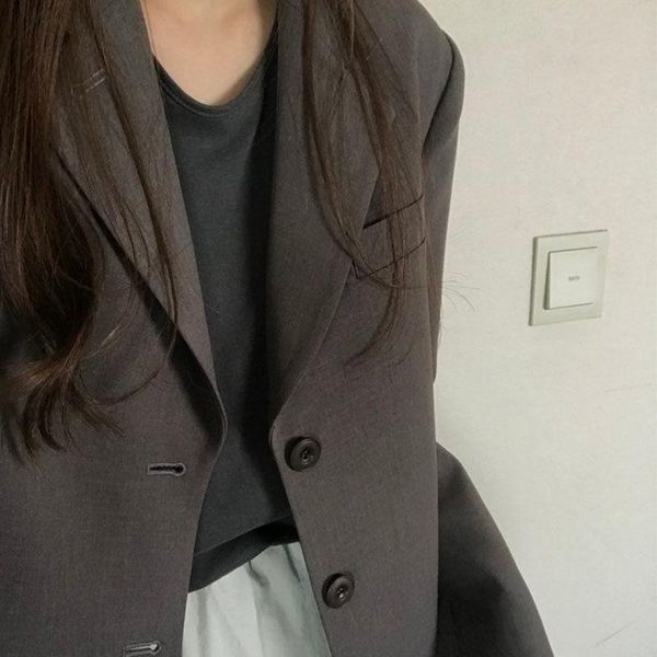 blazer women women's suit jacket short-length gray loose autumn veste femme suits & blazers, White;black
blazer women women's suit jacket short-length gray loose autumn veste femme suits & blazers, White;black