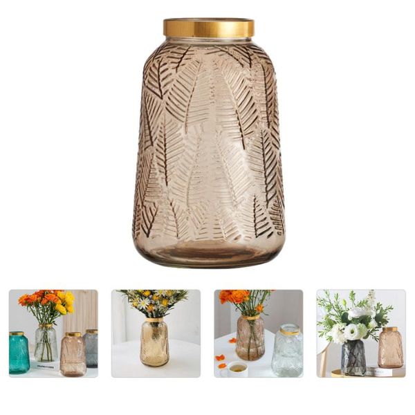 1pc leaf texture vase glass adornment flower arrangement decor frames